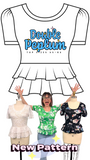 Double Peplum Top Sewing Pattern PDF Digital Download