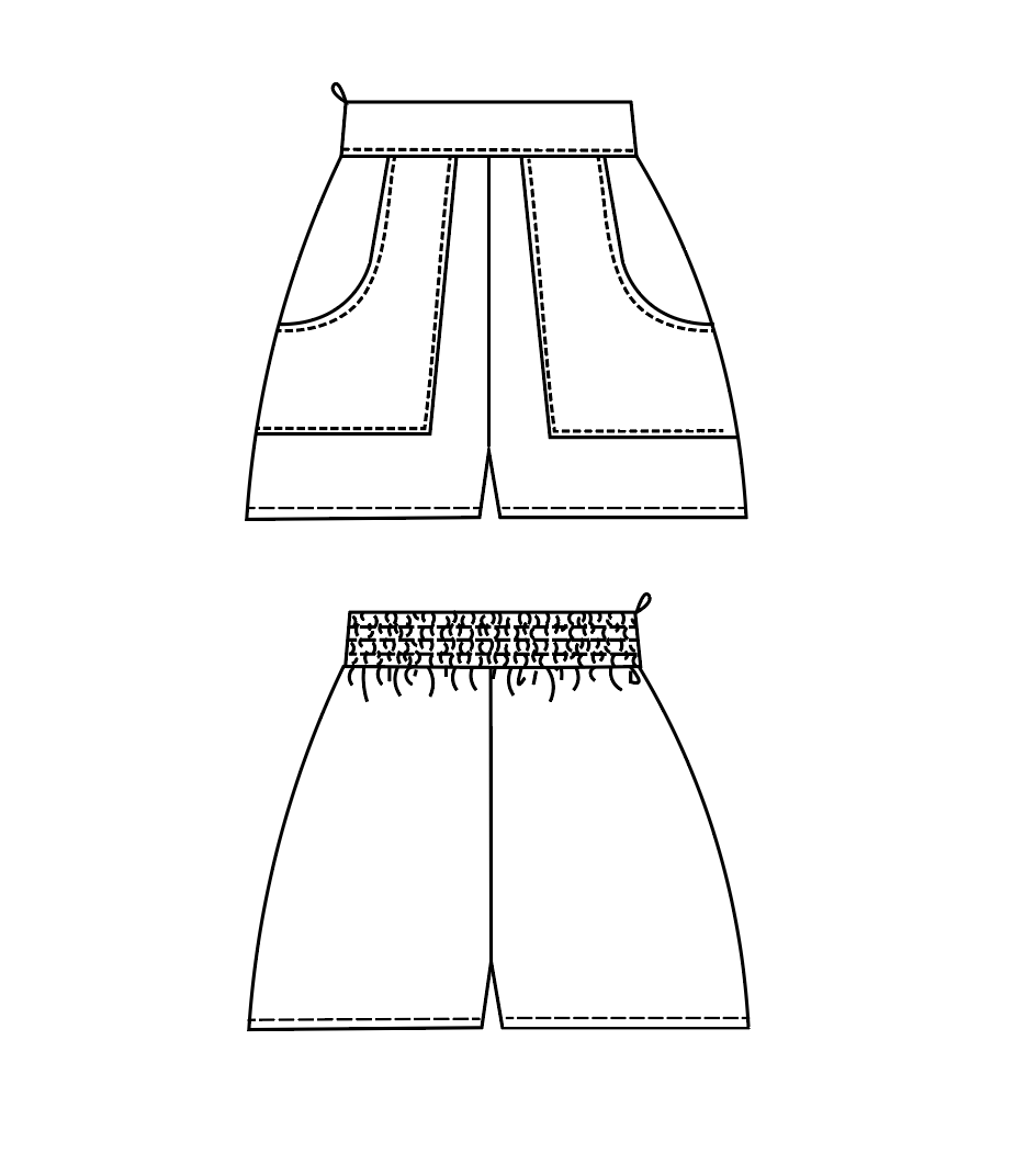 Quokka Half Elastic Waist Shorts PDF