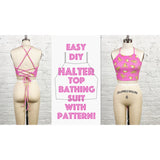 Halter Top Bathing Suit Top Sewing Pattern PDF Digital Download