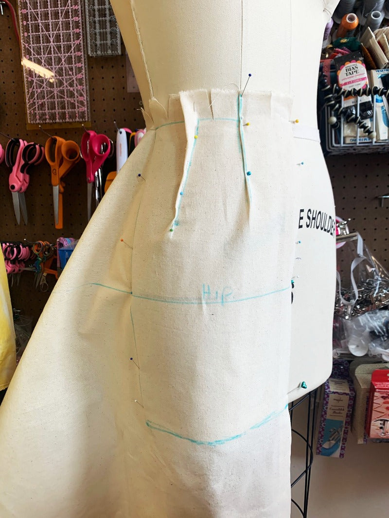 draped skirt block