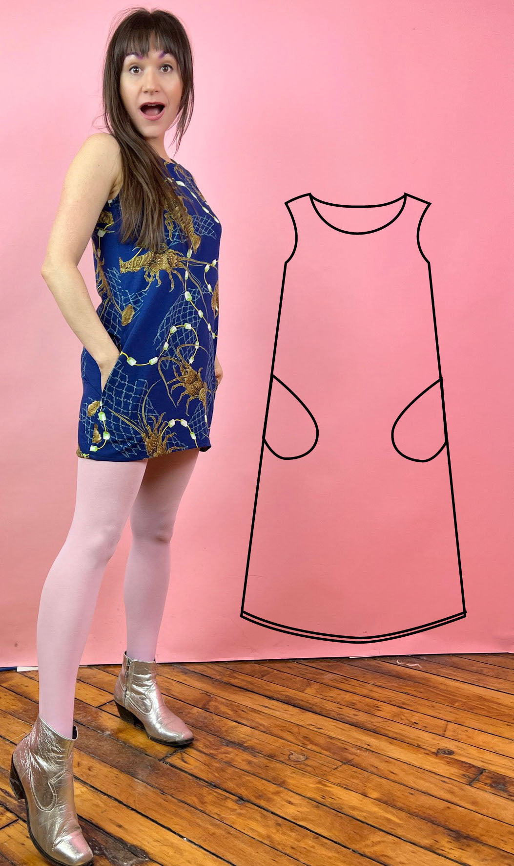 Shift Dress with pockets PDF Sewing Pattern