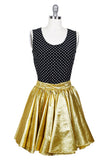 Gathered Metallic Gold Stretch Mini Skirt