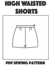 high waisted shorts pdf sewing pattern