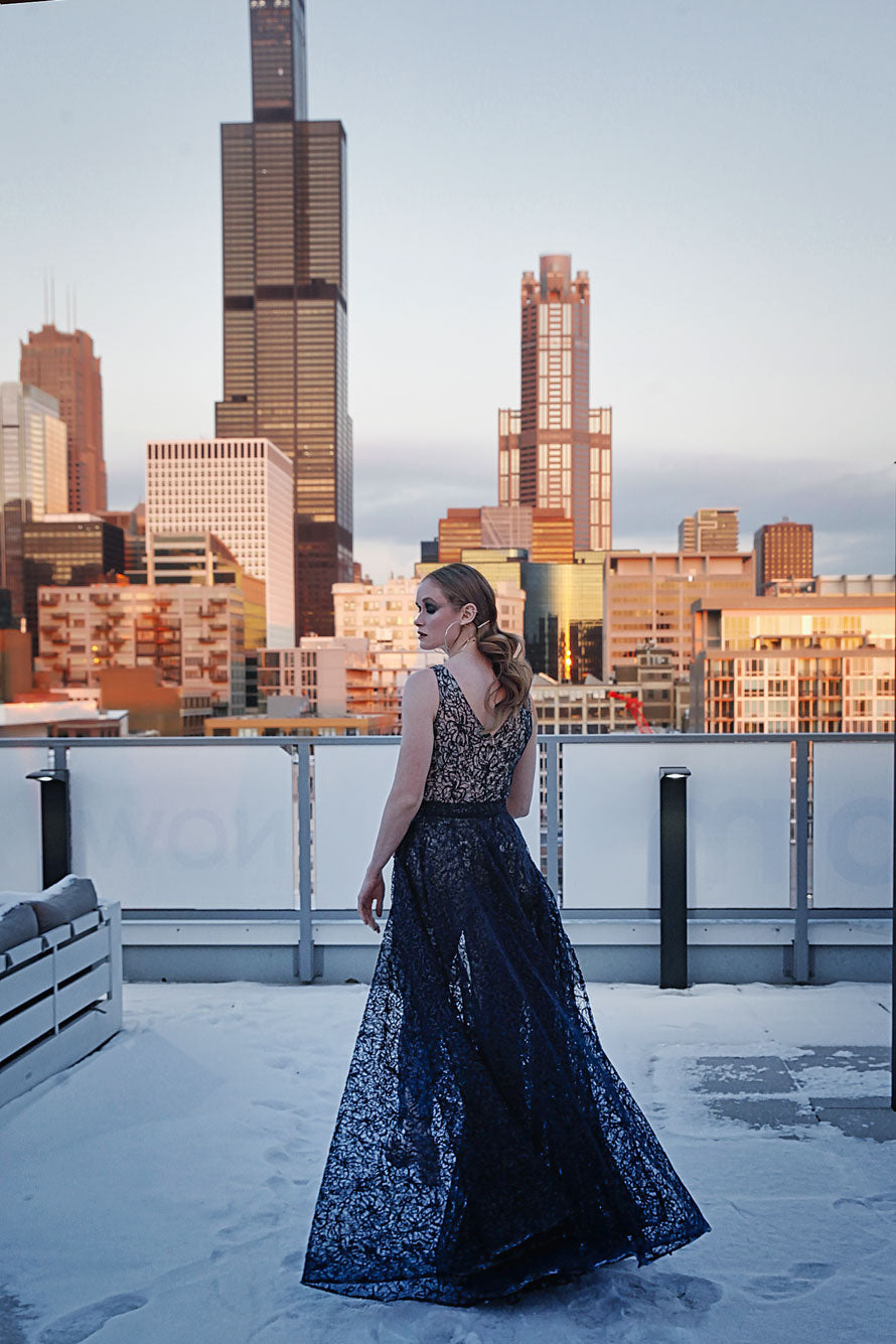 evening dress designed by Anastasia Chatzka