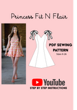 Princess Fit N Flair Dress PDF Pattern Download