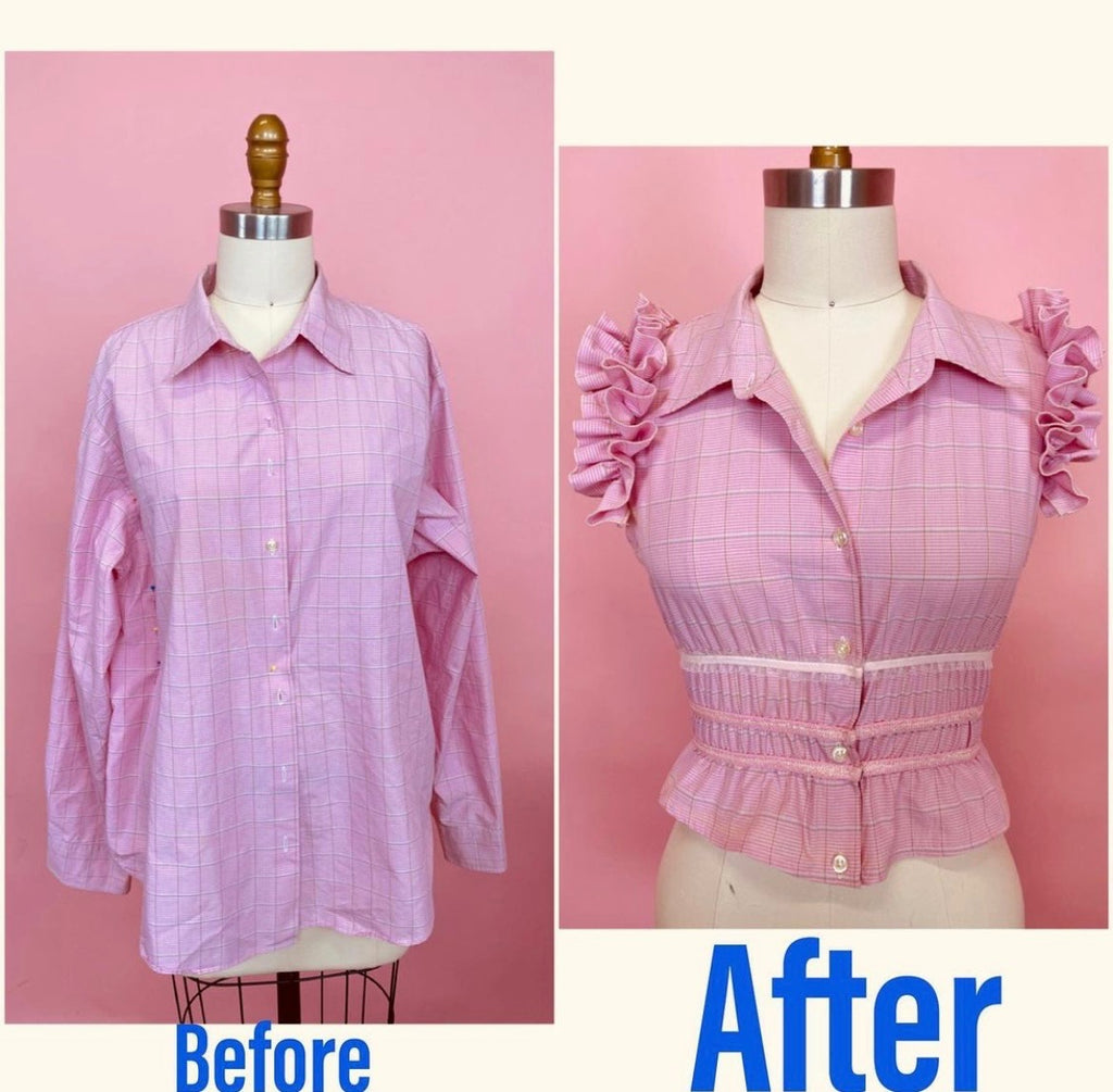Upcycling September: Ruffly, Ruched Blouse