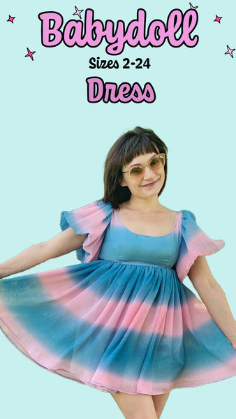 Babydoll Puff Sleeve Dress Sewing Pattern PDF