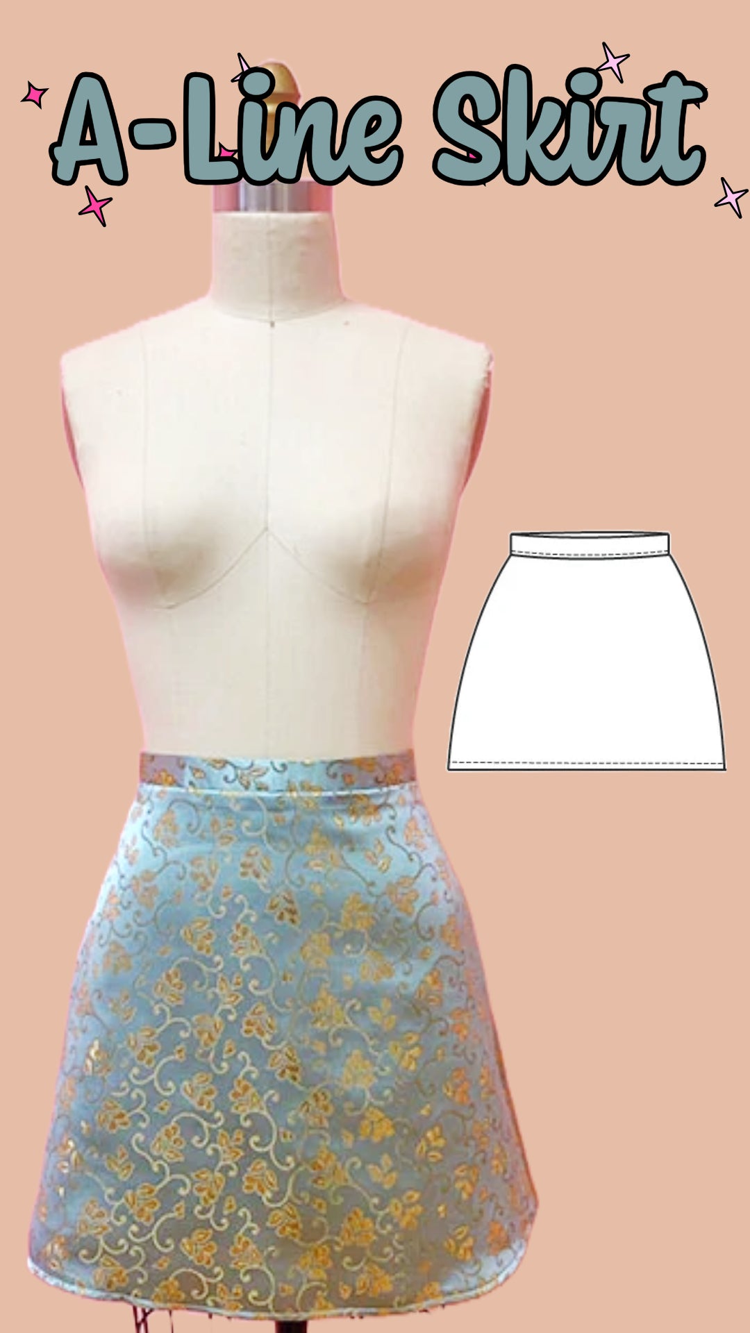 A line skirt PDF Sewing Pattern – Sew Anastasia - Main Image