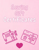 Sewing Class Gift Cards