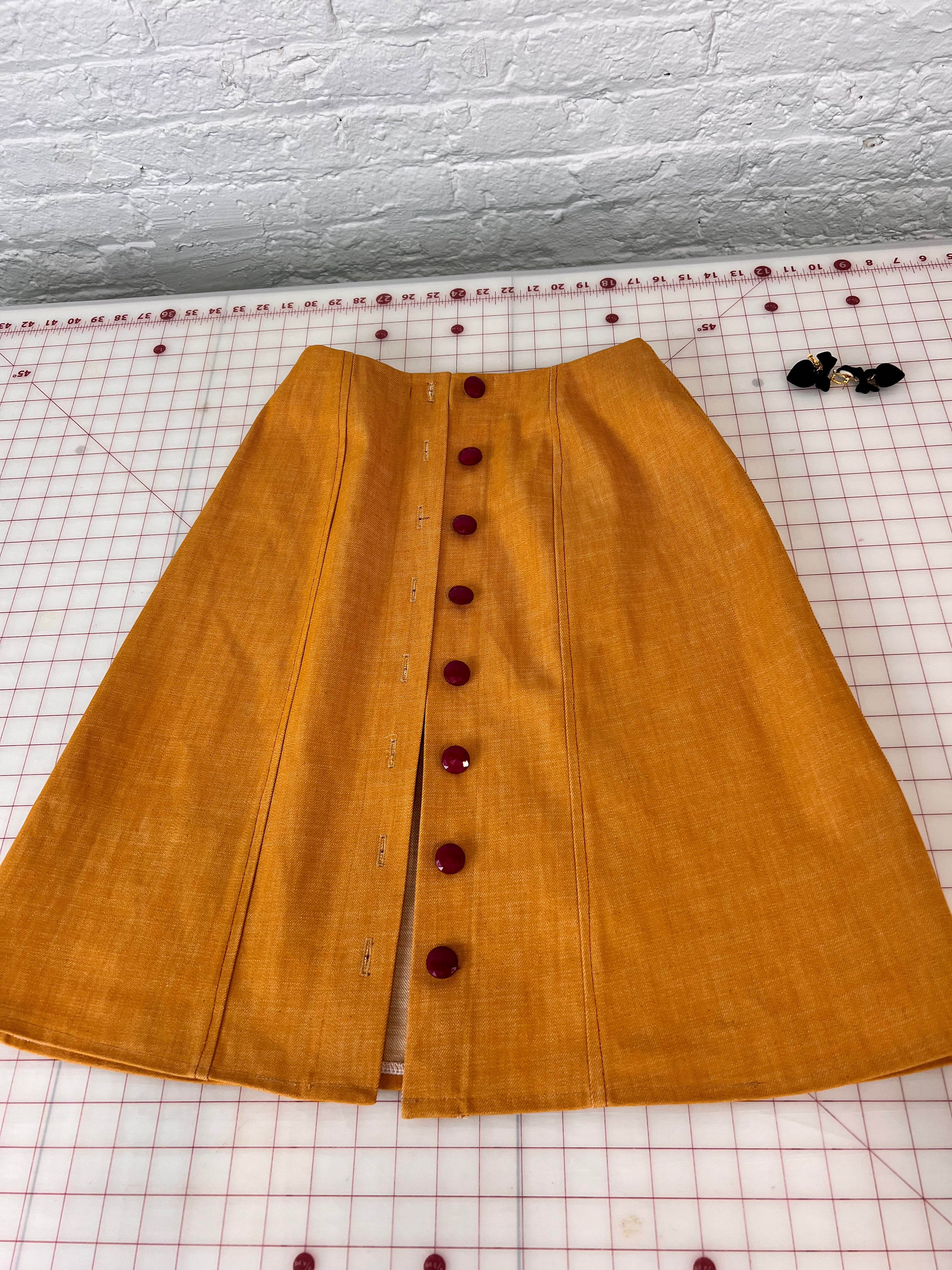 Button front skirt quilt hot sale