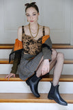 Upcycled fringe blazer with matching skirt