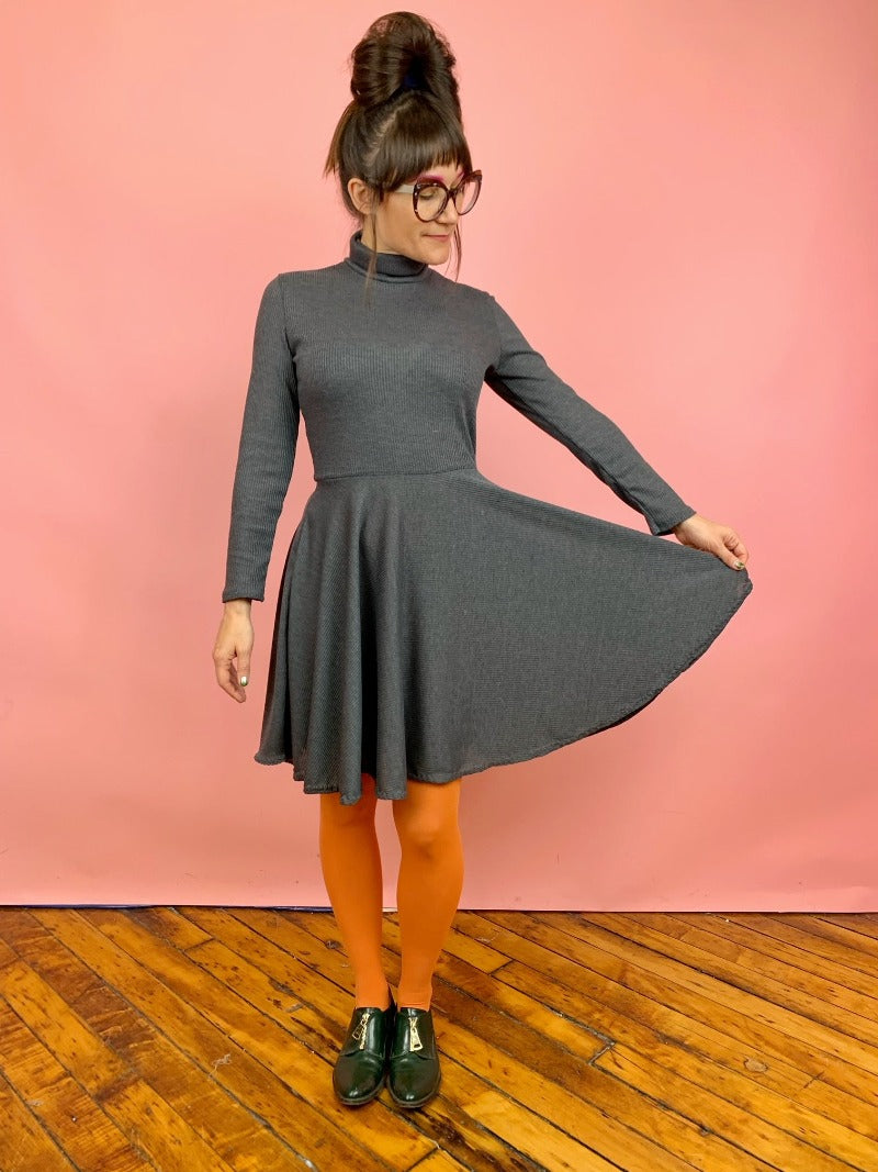 full skirt turtleneck dress PDF Pattern