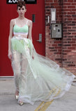 Tie-up Tulle Skirt with Transparent Pants