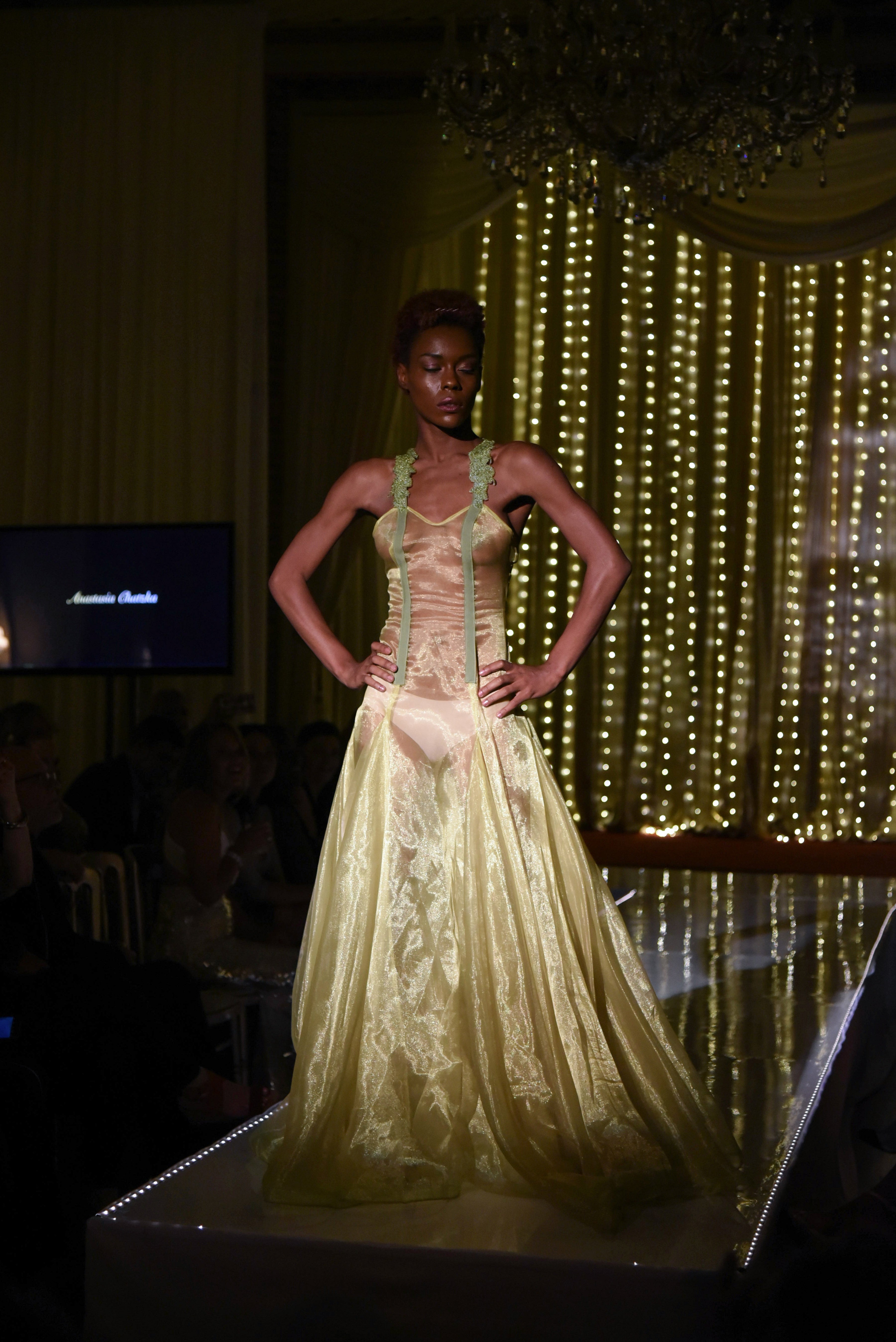 Chartreuse Sheer Gown – Sew Anastasia - Main Image