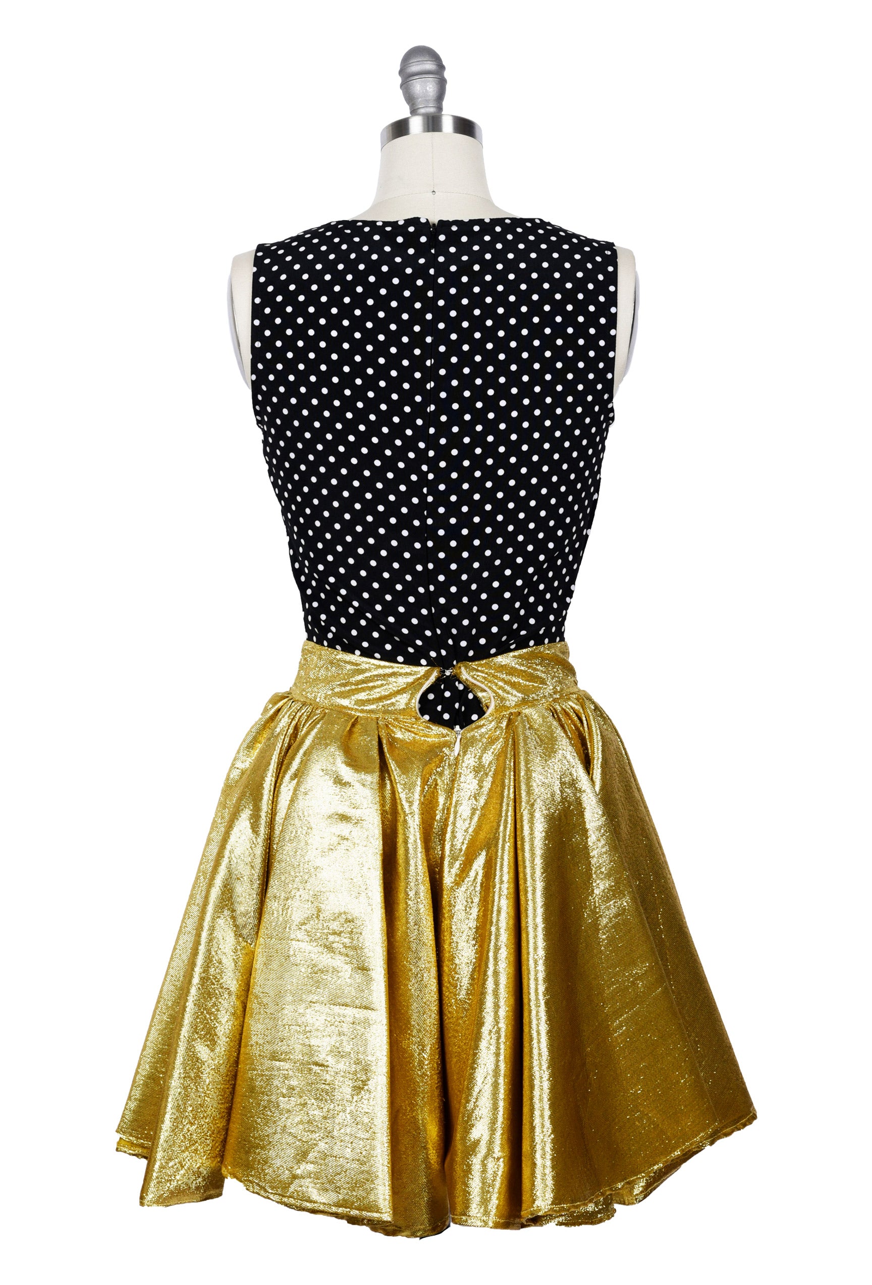 Gathered Metallic Gold Stretch Mini Skirt