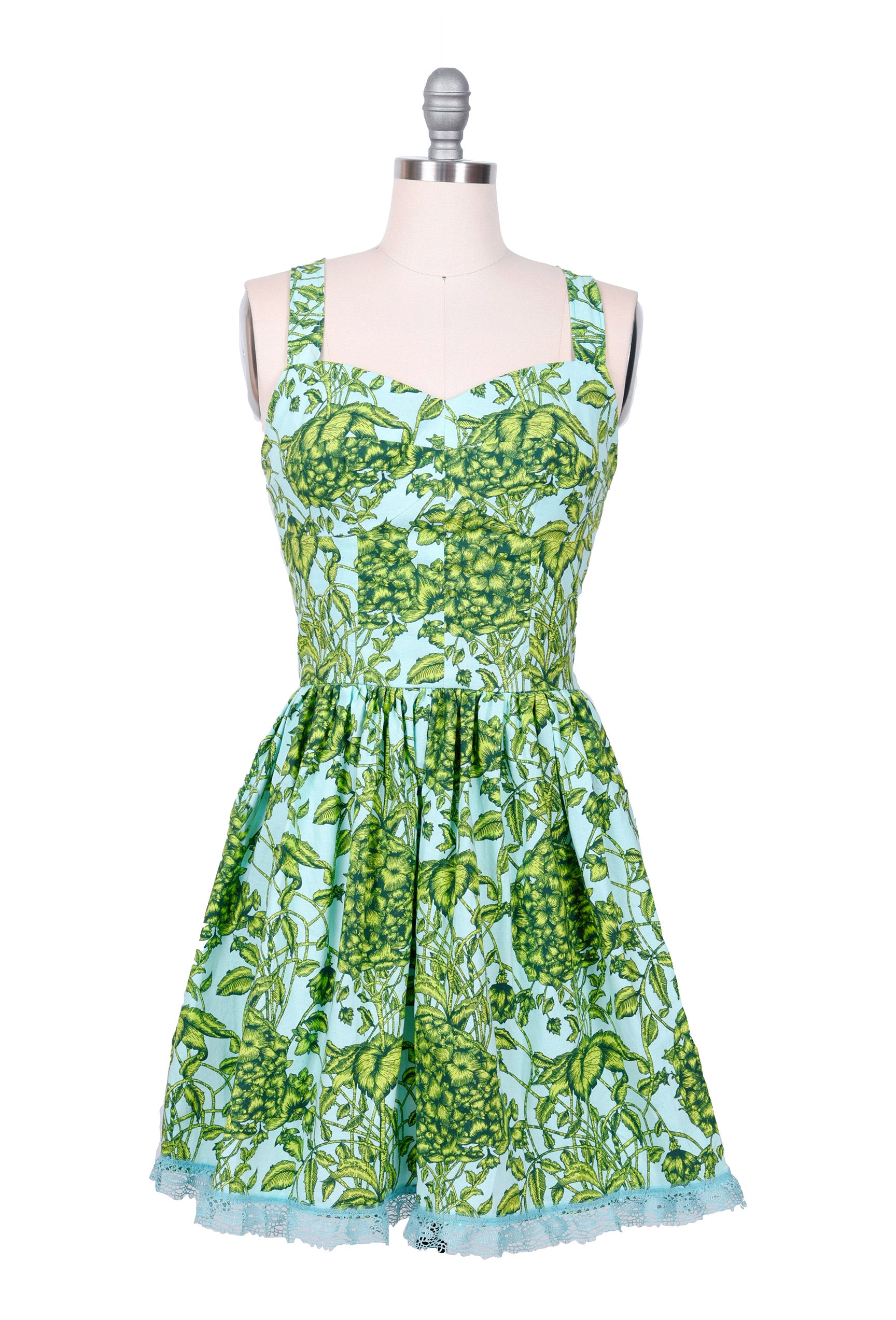 Green and Blue Floral Dress