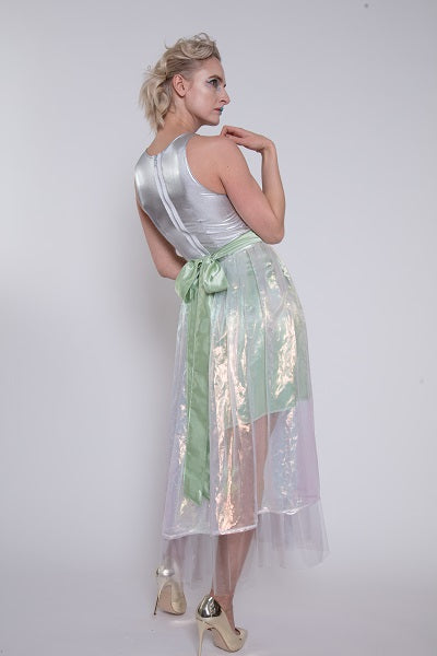 Silver and Iridescent Green Cocktail Dress – Sew Anastasia