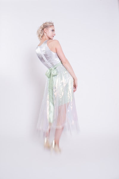 Silver and Iridescent Green Cocktail Dress Sew Anastasia Silver and Iridescent Green Cocktail Dress Sew Anastasia