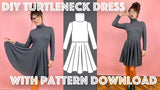 Turtleneck Dress Sewing Pattern PDF